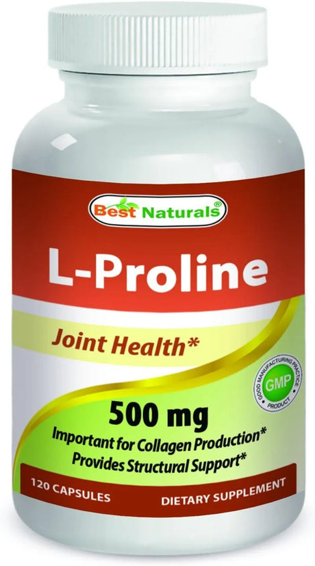 BEST NATURALS - Best Naturals L-Proline 500Mg. 120 Capsulas - The Red Vitamin MX - Suplementos Alimenticios - {{ shop.shopifyCountryName }}