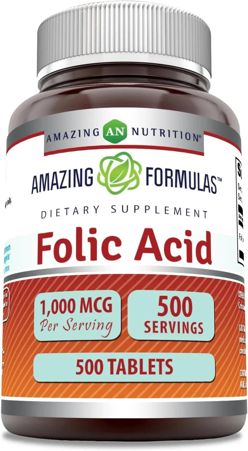 AMAZING FORMULAS - Amazing Formulas Folic Acid 1000mcg 500 Tabletas - The Red Vitamin MX - Suplementos Alimenticios - {{ shop.shopifyCountryName }}