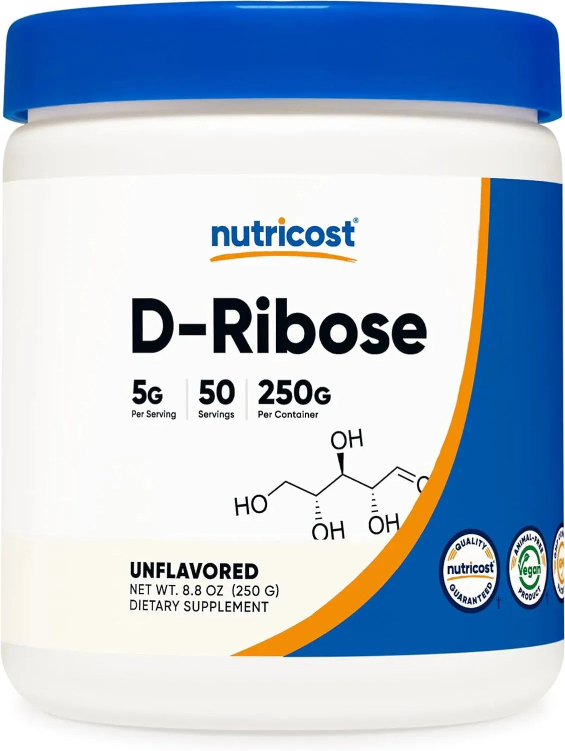 NUTRICOST - Nutricost D-Ribose Powder 250Gr. - The Red Vitamin MX - Suplementos Alimenticios - {{ shop.shopifyCountryName }}
