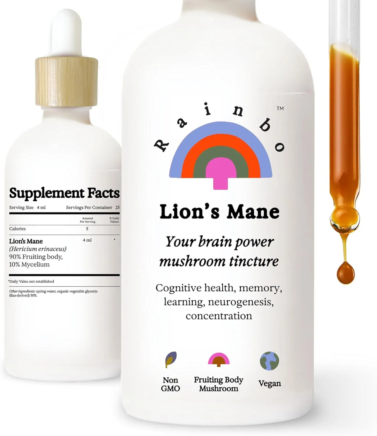 RAINBO - Rainbo Lion's Mane Mushroom Tincture 3.4 Fl.Oz. - The Red Vitamin MX - Suplementos Alimenticios - {{ shop.shopifyCountryName }}