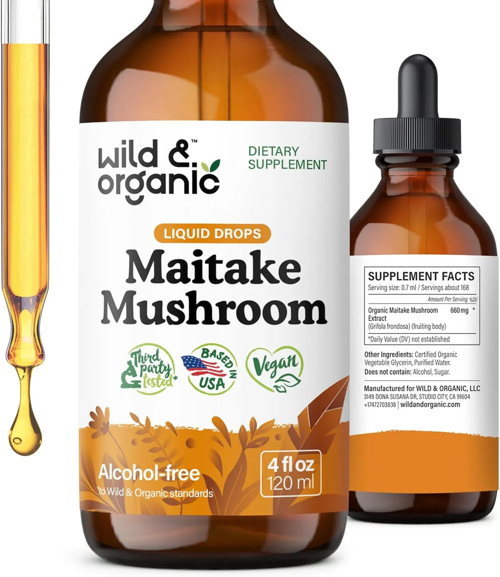 WILD & ORGANIC - Wild & Organic Maitake Mushroom Drops 4 Fl.Oz. - The Red Vitamin MX - Suplementos Alimenticios - {{ shop.shopifyCountryName }}