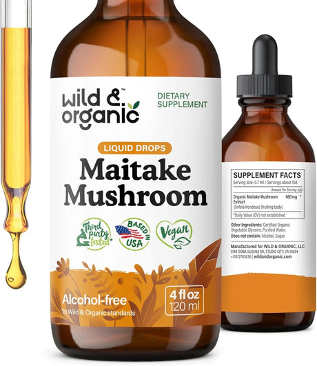 WILD & ORGANIC - Wild & Organic Maitake Mushroom Drops 4 Fl.Oz. - The Red Vitamin MX - Suplementos Alimenticios - {{ shop.shopifyCountryName }}