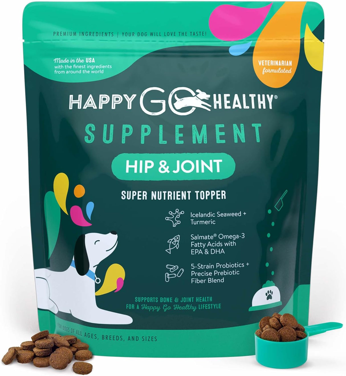HAPPY GO HEALTHY Hip & Joint Supplements for Dogs 120 Servicios