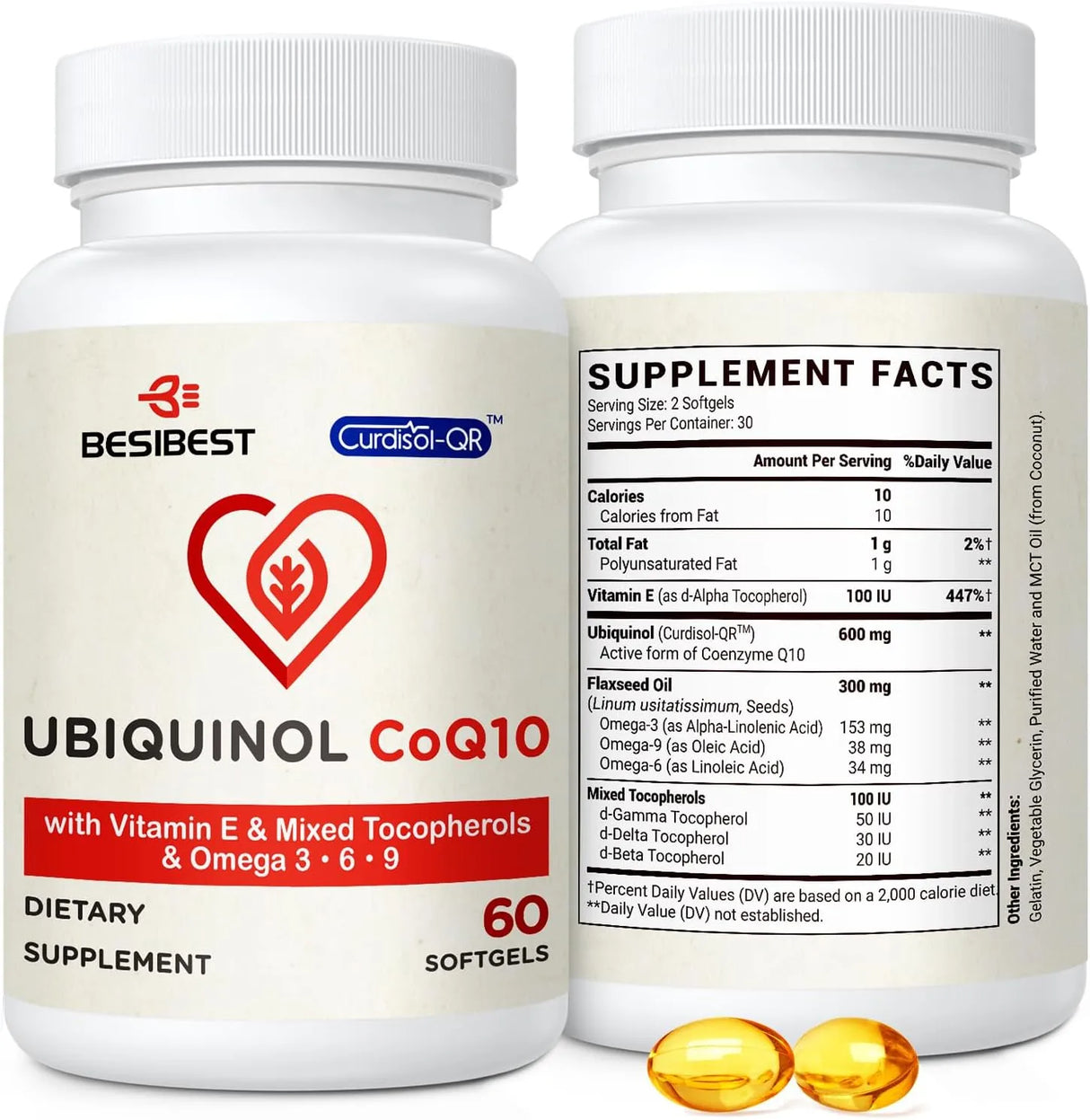 BESIBEST - Besibest Ubiquinol CoQ10 600Mg. 60 Capsulas Blandas - The Red Vitamin MX - Suplementos Alimenticios - {{ shop.shopifyCountryName }}