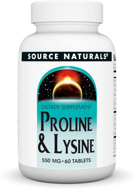 SOURCE NATURALS - Source Naturals L-Proline & L-Lysine 550Mg. 60 Tabletas - The Red Vitamin MX - Suplementos Alimenticios - {{ shop.shopifyCountryName }}