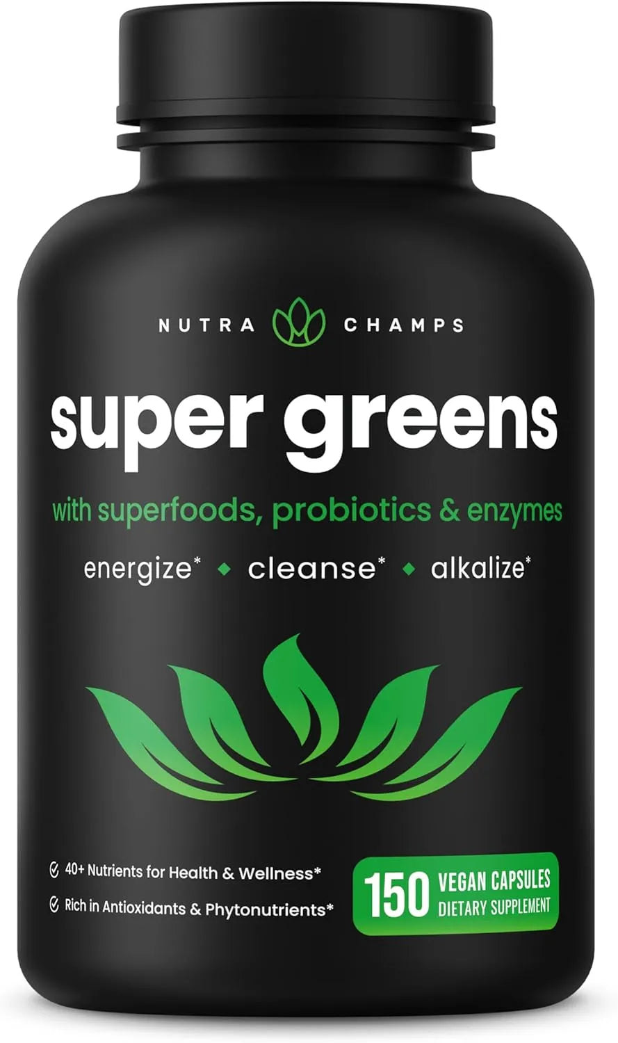 NUTRACHAMPS - NutraChamps Super Greens 150 Capsulas - The Red Vitamin MX - Suplementos Alimenticios - {{ shop.shopifyCountryName }}