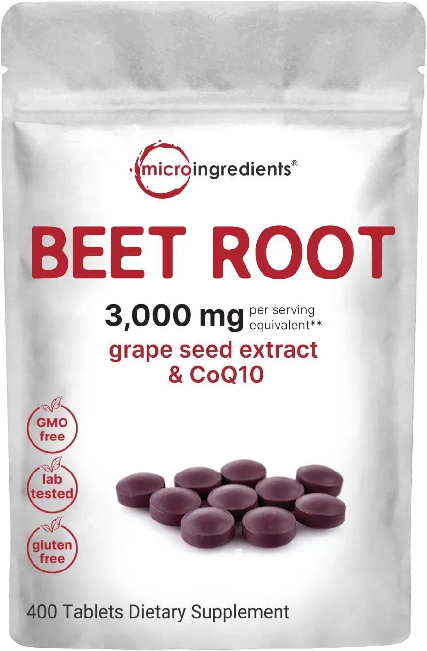 MICRO INGREDIENTS - Micro Ingredients Beet Root 3000Mg. with Grape Seed Extract & CoQ10 400 Tabletas - The Red Vitamin MX - Suplementos Alimenticios - {{ shop.shopifyCountryName }}