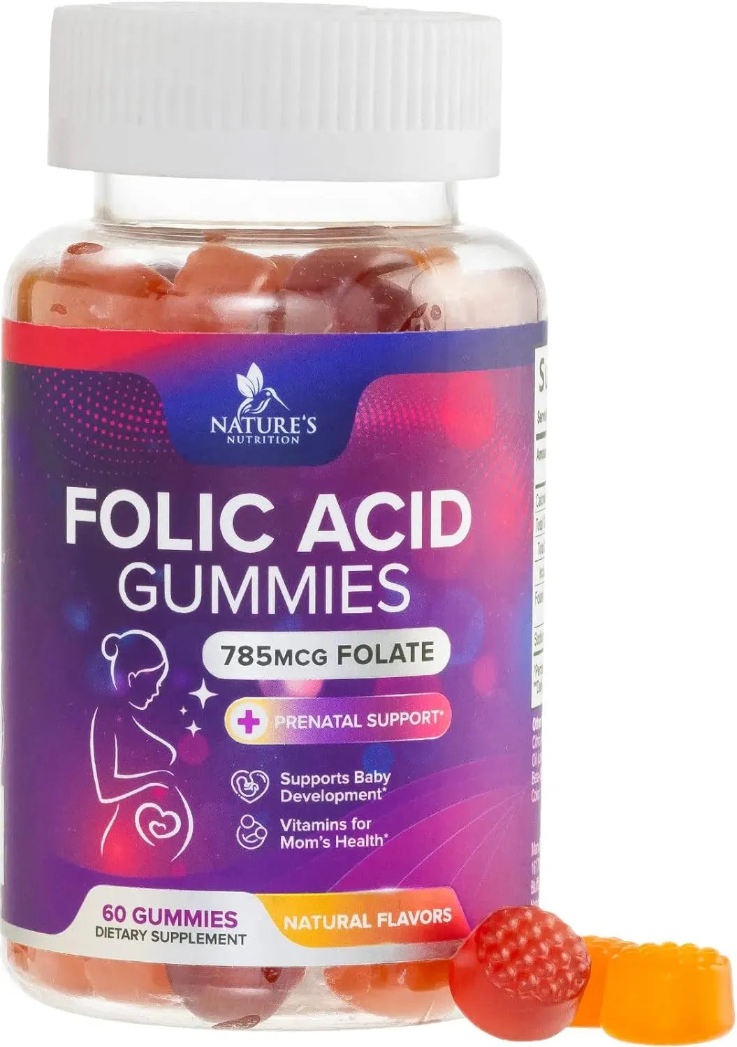 NATURE'S NUTRITION - Nature's Nutrition Folic Acid Gummies for Women 785mcg 60 Gomitas - The Red Vitamin MX - Suplementos Alimenticios - {{ shop.shopifyCountryName }}