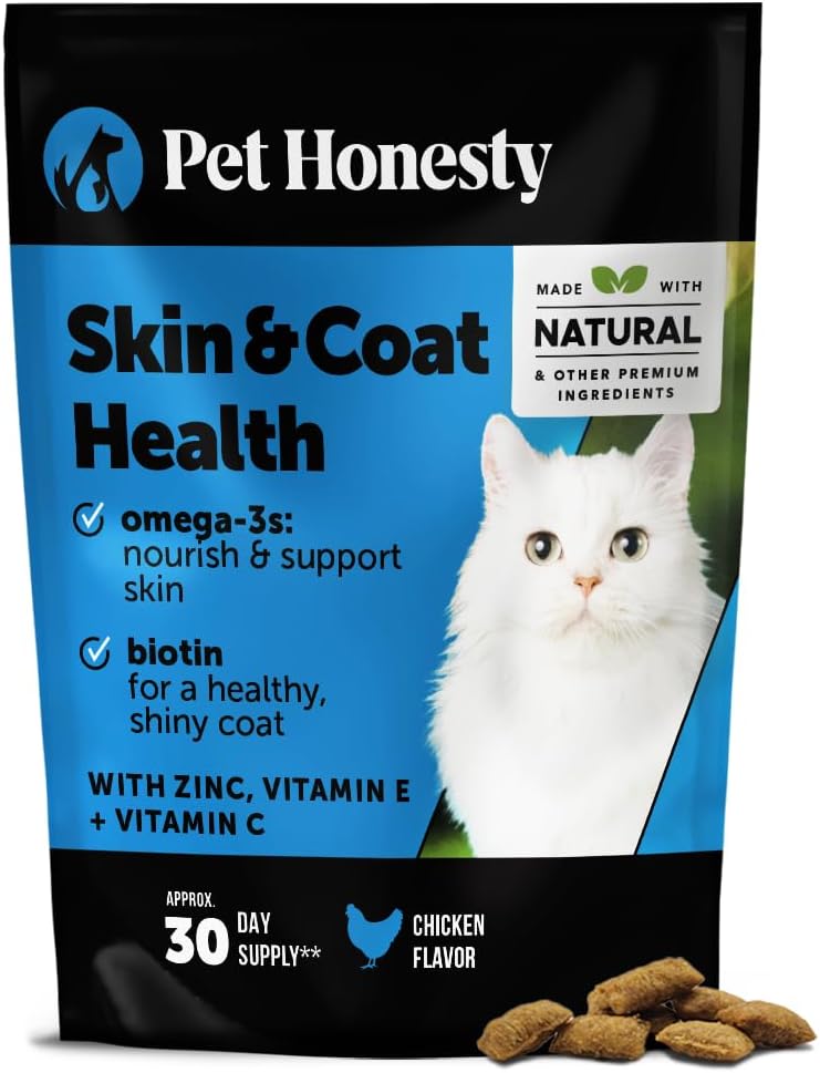 Pet Honesty Cat Skin & Coat Health Crunchy & Creamy Chews 30 Day Supply