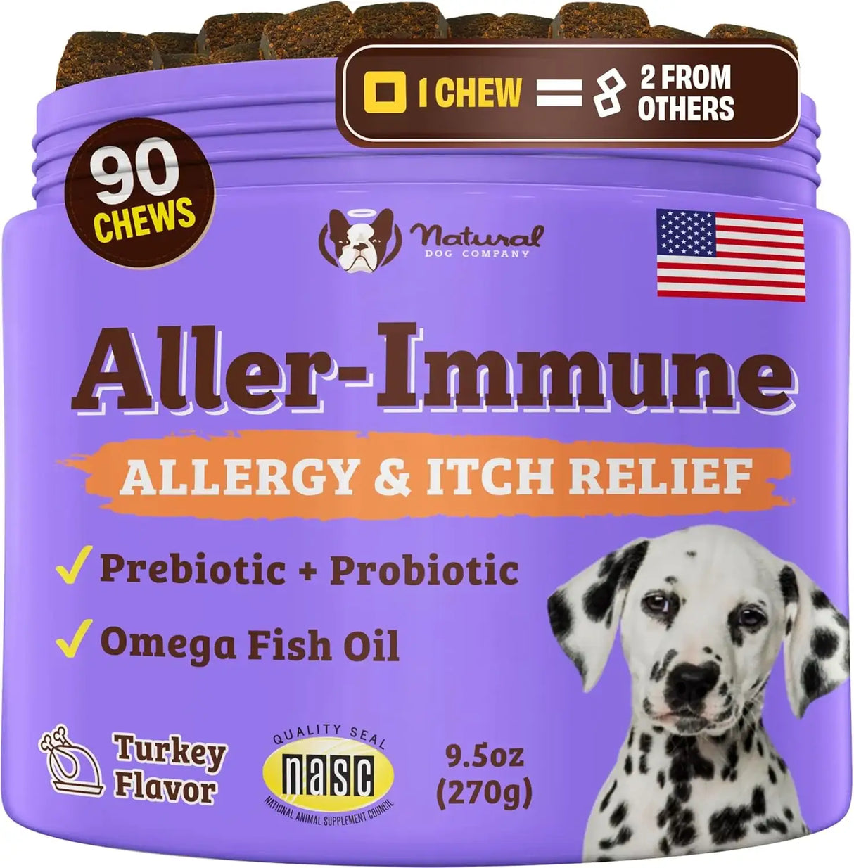 NATURAL DOG - Natural Dog Company Aller-Immune Chews 90 Masticables - The Red Vitamin MX - Remedios Para La Picazón De Perros - {{ shop.shopifyCountryName }}
