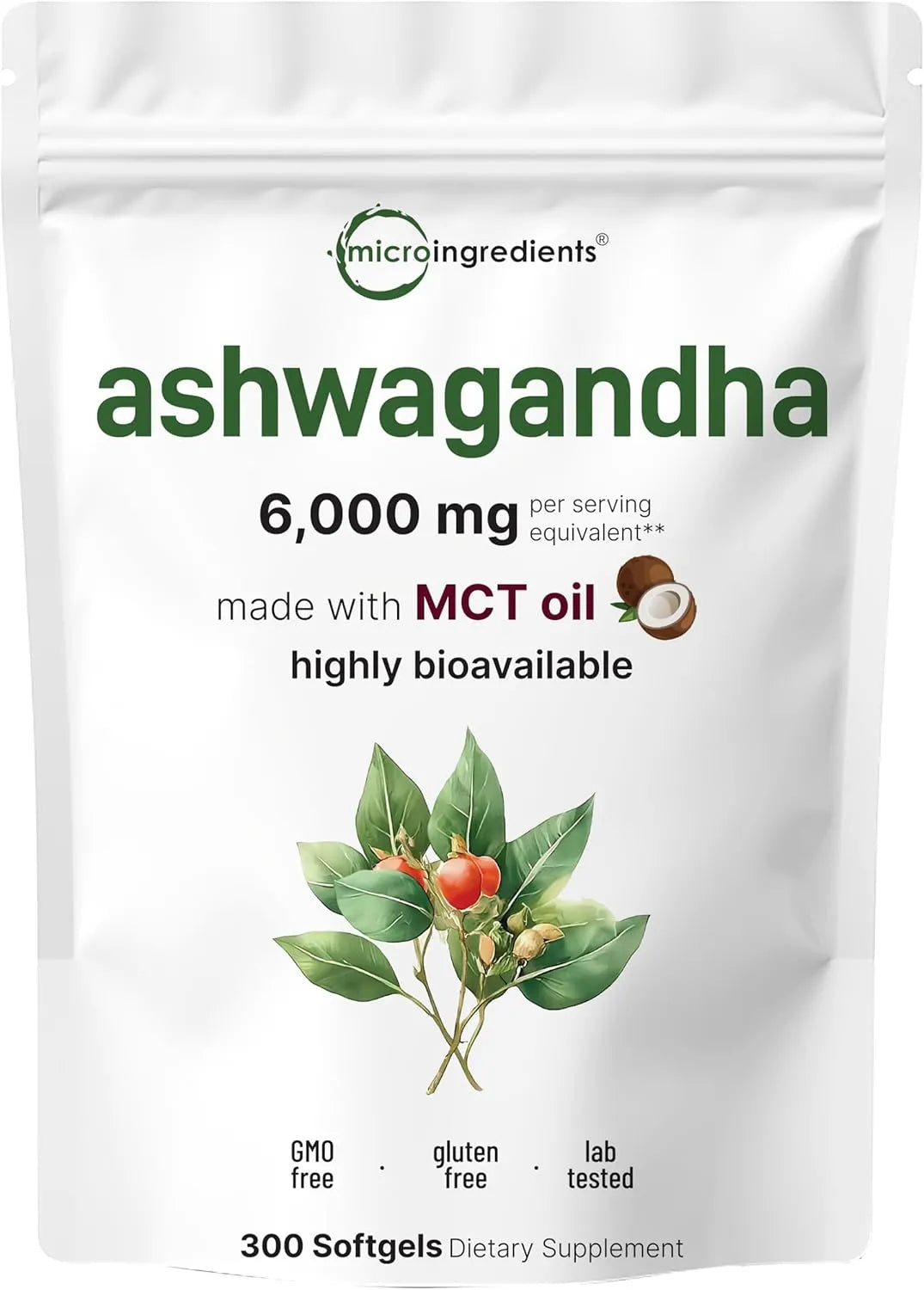 MICRO INGREDIENTS - Micro Ingredients Ashwagandha 6,000Mg. 300 Capsulas Blandas - The Red Vitamin MX - Suplementos Alimenticios - {{ shop.shopifyCountryName }}