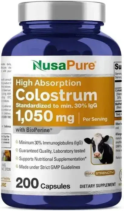 NUSAPURE - NusaPure Colostrum 1050Mg. 200 Capsulas - The Red Vitamin MX - Suplementos Alimenticios - {{ shop.shopifyCountryName }}