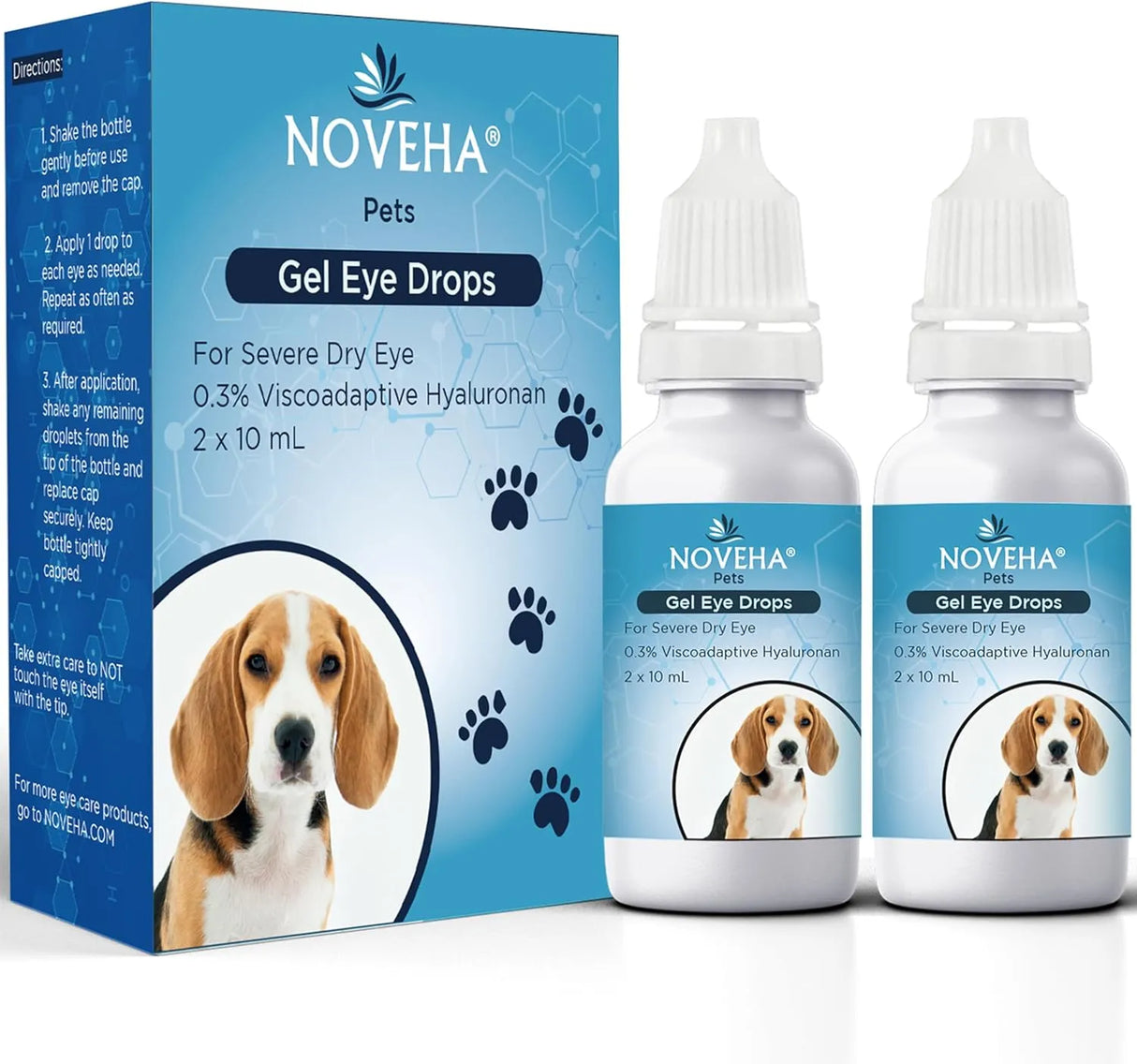 NOVEHA - NOVEHA Pet Gel Eye Drops with 0.3% Viscoadaptive Hyaluronan 2Ml. 2 Pack - The Red Vitamin MX - Cuidado De Los Ojos De Los Perros - {{ shop.shopifyCountryName }}