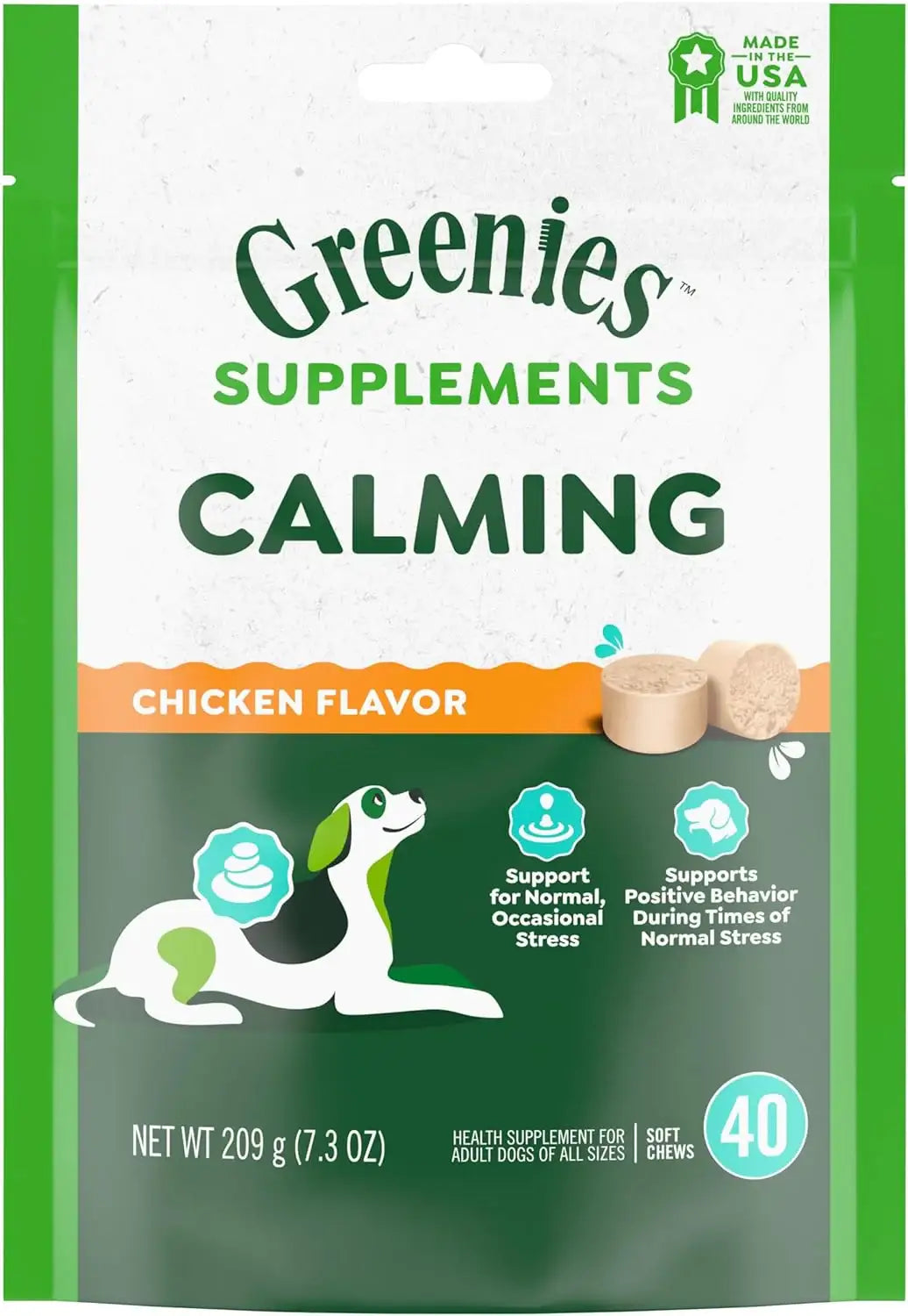 GREENIES - Greenies Supplements Calming Chews for Dogs Chicken Flavor 40 Masticables - The Red Vitamin MX - Relajantes Para Perros - {{ shop.shopifyCountryName }}