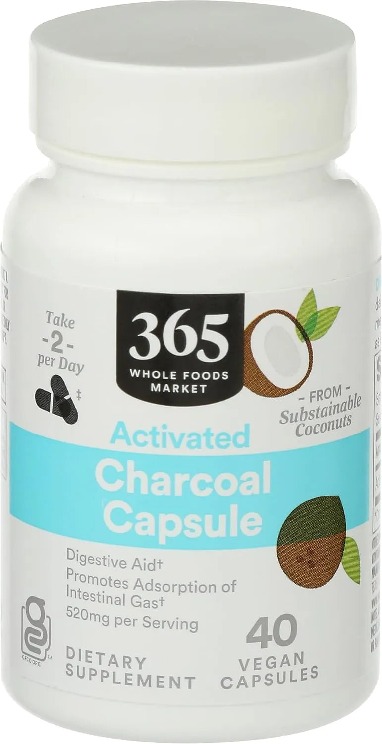 365 - 365 by Whole Foods Market Charcoal Activated 40 Capsulas - The Red Vitamin MX - Suplementos Alimenticios - {{ shop.shopifyCountryName }}