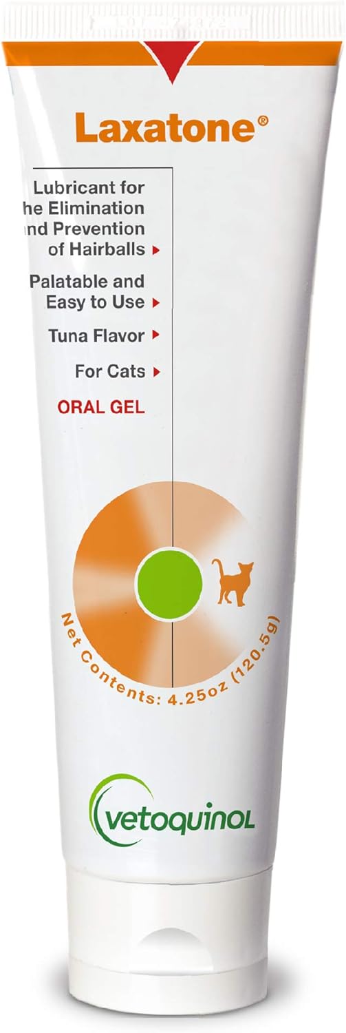 Vetoquinol Laxatone: Oral Hairball Lubricant Gel for Cats 4.25 Oz.