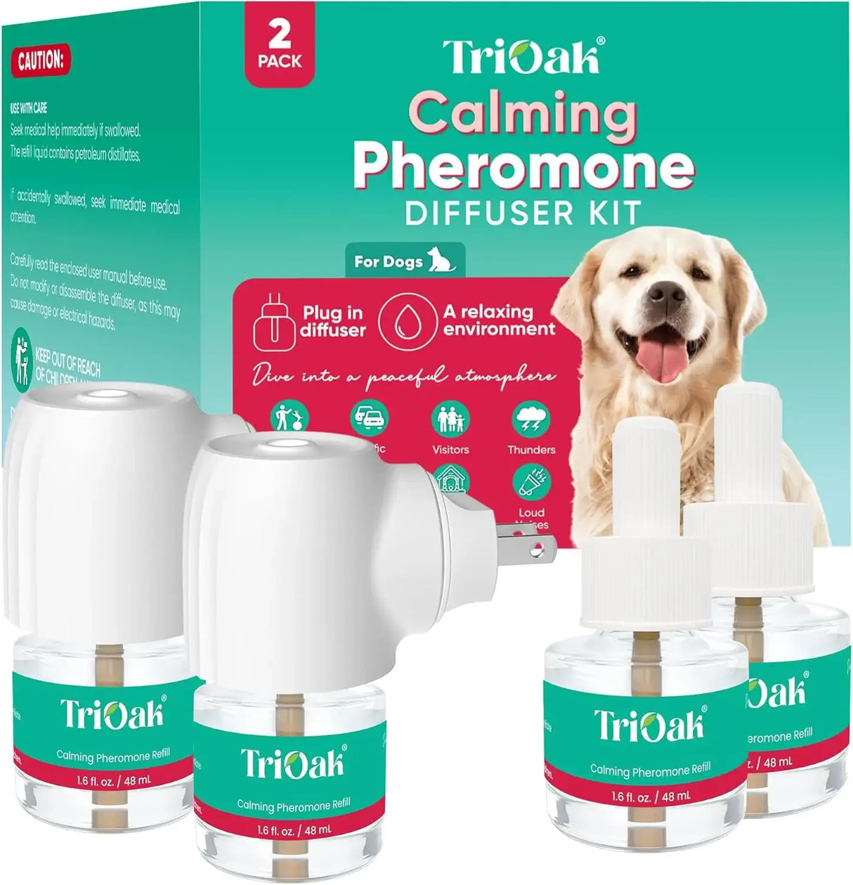 TRIOAK - TriOak Pheromone Diffuser for Dogs Advanced Dog Calming Diffuser 2 Pack - The Red Vitamin MX - Relajantes Para Perros - {{ shop.shopifyCountryName }}