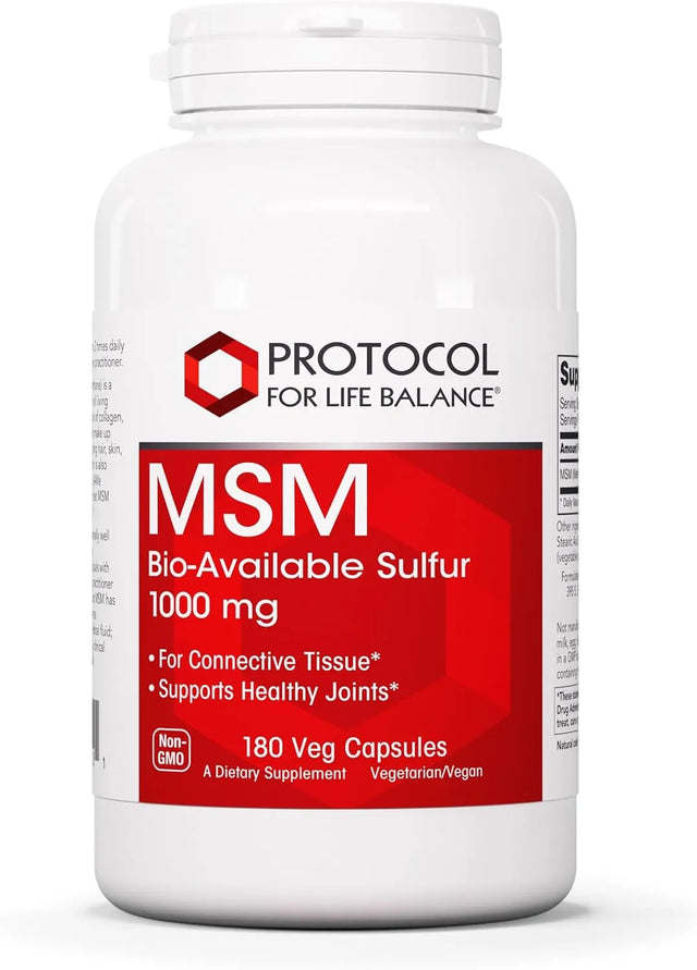 PROTOCOL FOR LIFE BALANCE - Protocol MSM Bioavailable Sulfur 1000Mg. 180 Capsulas - The Red Vitamin MX - Suplementos Alimenticios - {{ shop.shopifyCountryName }}
