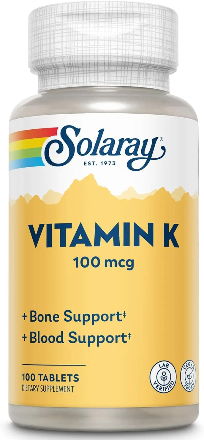 SOLARAY - Solaray Vitamin K-1 100mcg 100 Tabletas - The Red Vitamin MX - Suplementos Alimenticios - {{ shop.shopifyCountryName }}