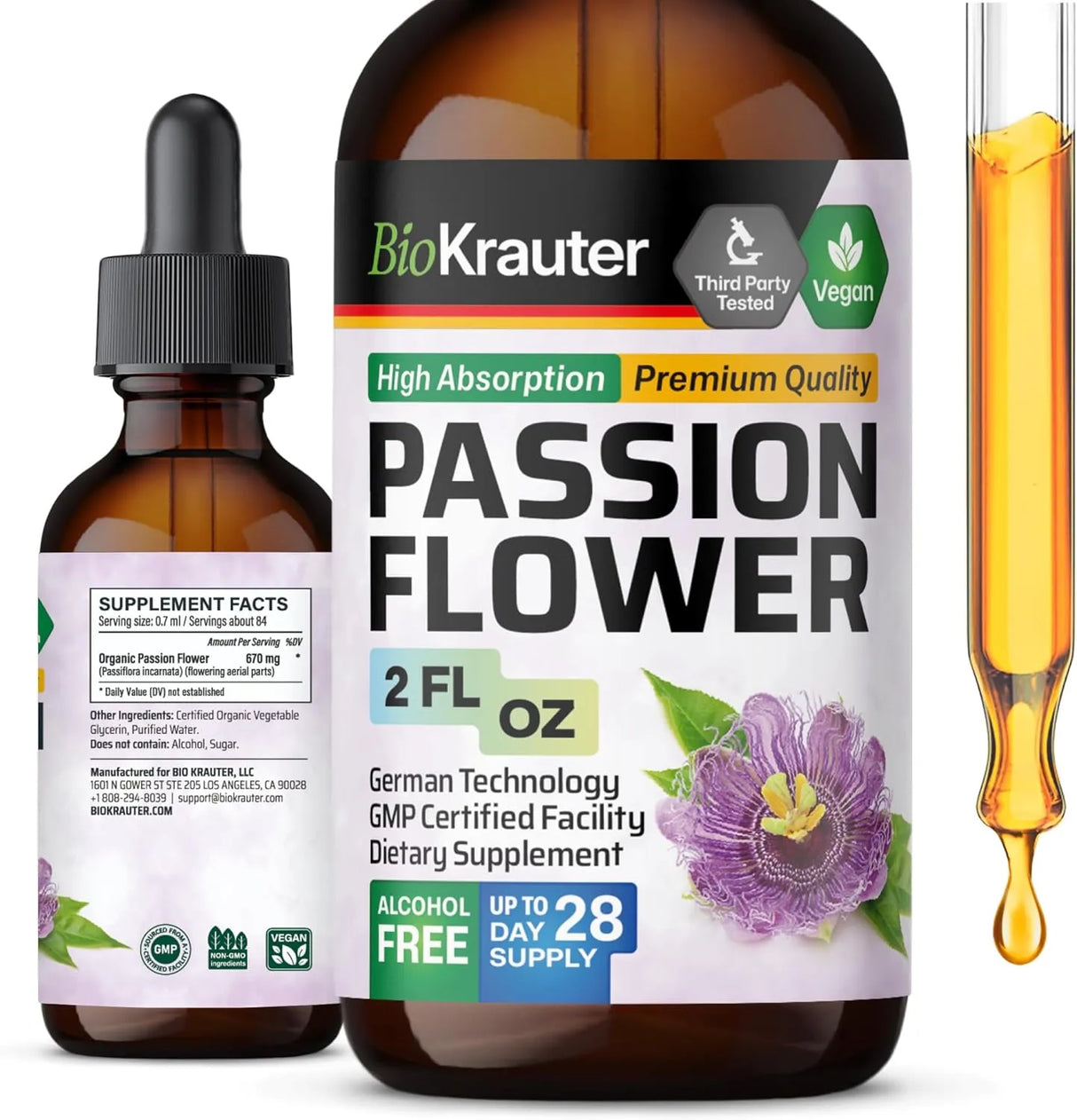 BIOKRAUTER - BIO KRAUTER Passionflower Tincture 2 Fl.Oz. - The Red Vitamin MX - Suplementos Alimenticios - {{ shop.shopifyCountryName }}