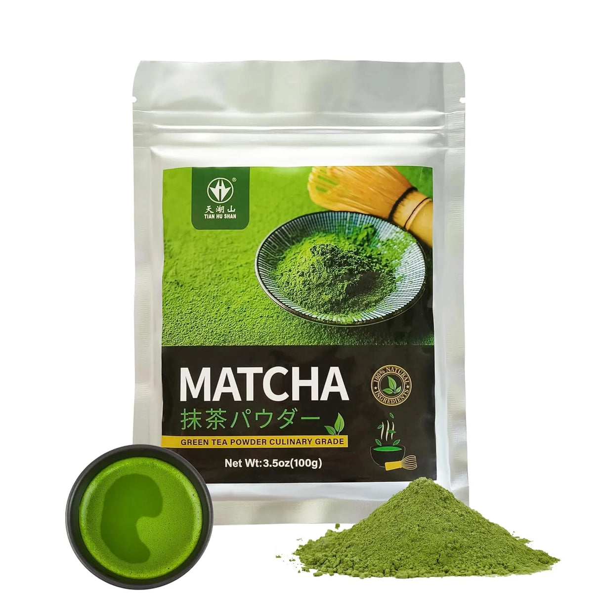 TIAN HU SHAN - TIAN HU SHAN Matcha Green Tea Powder Culinary Grade 100Gr. - The Red Vitamin MX - Suplementos Alimenticios - {{ shop.shopifyCountryName }}