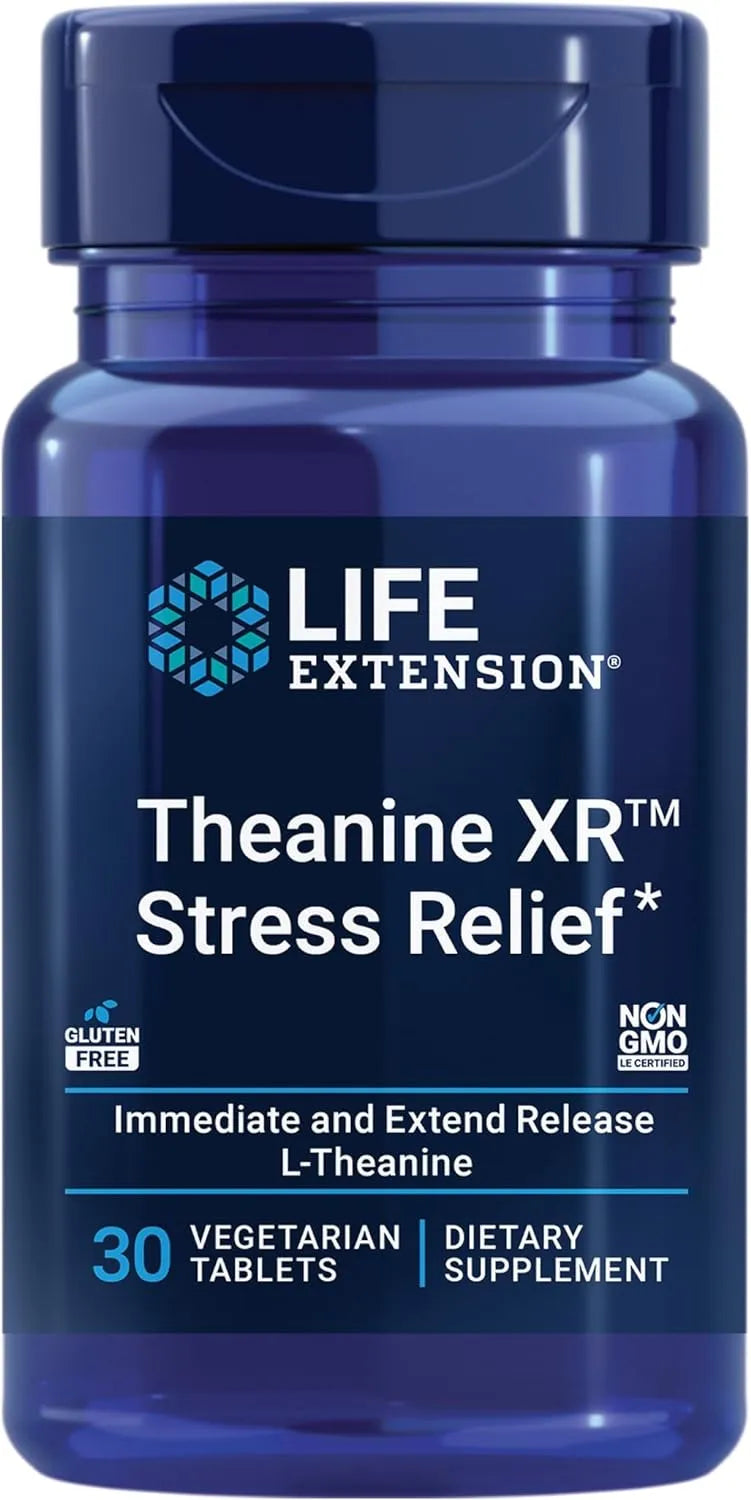 LIFE EXTENSION - Life Extension Theanine XR Stress Relief 30 Tabletas - The Red Vitamin MX - Suplementos Alimenticios - {{ shop.shopifyCountryName }}