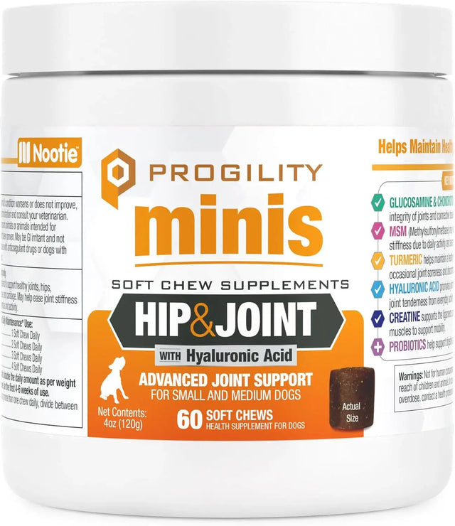 NOOTIE - Nootie Progility Mini Hip & Joint Small & Medium Breed Chew Supplement for Dogs 60 Masticables - The Red Vitamin MX - Cuidado De Cadera Y Articulaciones Para Perros - {{ shop.shopifyCountryName }}