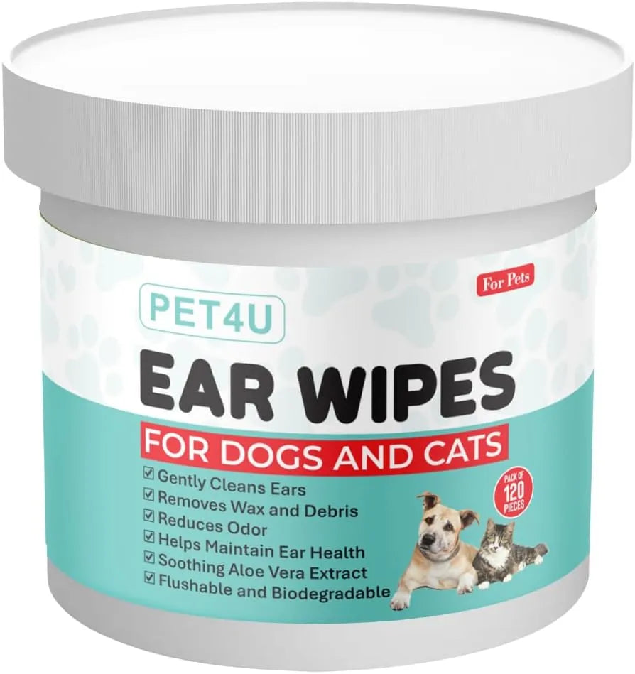 PET4U - PET4U Gentle Ear Wipes for Dogs and Cats 120 Toallitas - The Red Vitamin MX - Cuidado Del Oído De Perros - {{ shop.shopifyCountryName }}