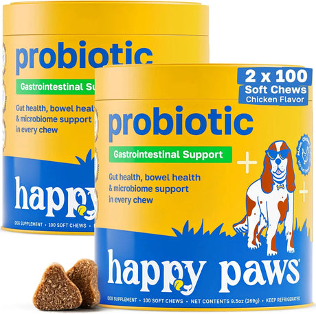 HAPPY PAWS - Happy Paws Probiotic Gut Health Support for Dogs 100 Masticables 2 Pack - The Red Vitamin MX - Probióticos Para Perros - {{ shop.shopifyCountryName }}