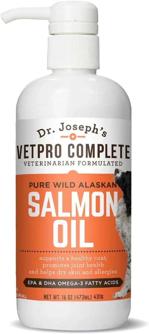 DR. JOSEPH'S - Dr. Joseph's VetPro Complete Pure Wild Alaskan Salmon Oil 16 Fl.Oz. - The Red Vitamin MX - Aceite De Pescado Para Perros - {{ shop.shopifyCountryName }}