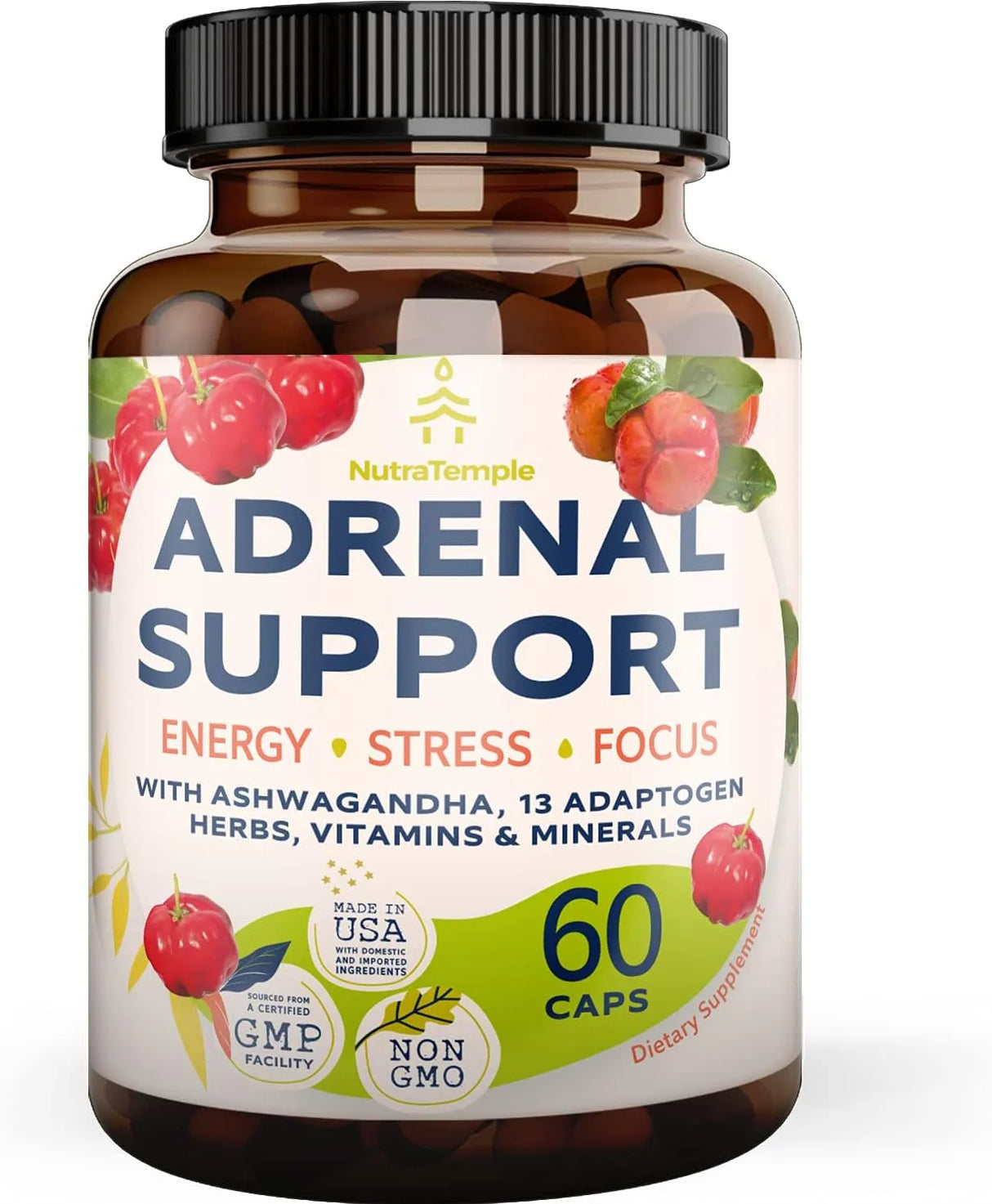 NUTRATEMPLE - NUTRATEMPLE Adrenal Support & Cortisol Manager 60 Capsulas - The Red Vitamin MX - Suplementos Alimenticios - {{ shop.shopifyCountryName }}