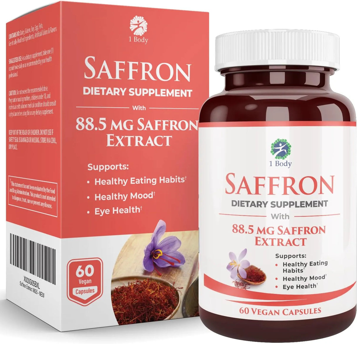 1 BODY - 1 Body Saffron Extract 88.5Mg. 60 Capsulas - The Red Vitamin MX - Suplementos Alimenticios - {{ shop.shopifyCountryName }}