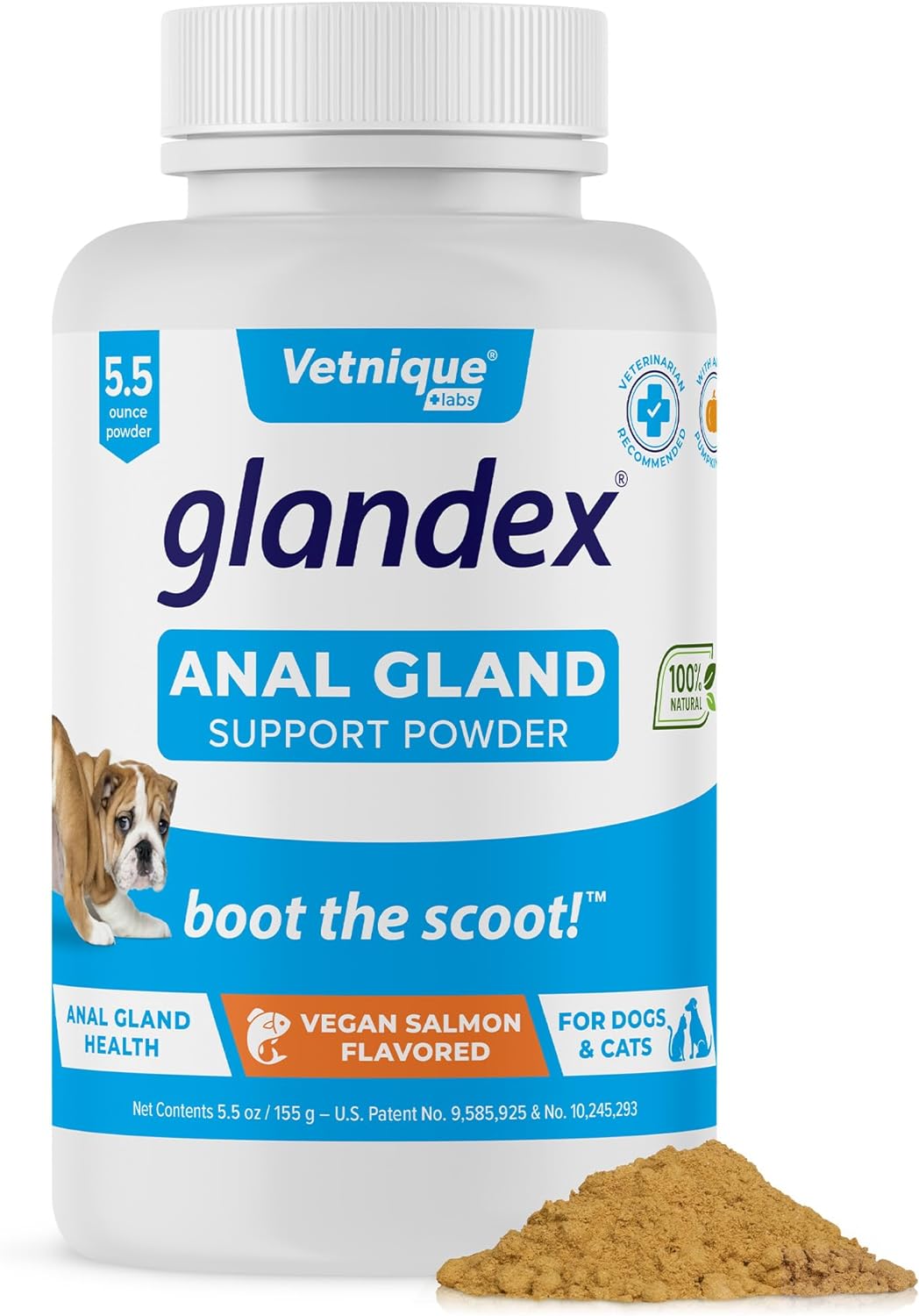 Vetnique Labs Glandex Dog Fiber Supplement Powder Vegan Salmon 155Gr.