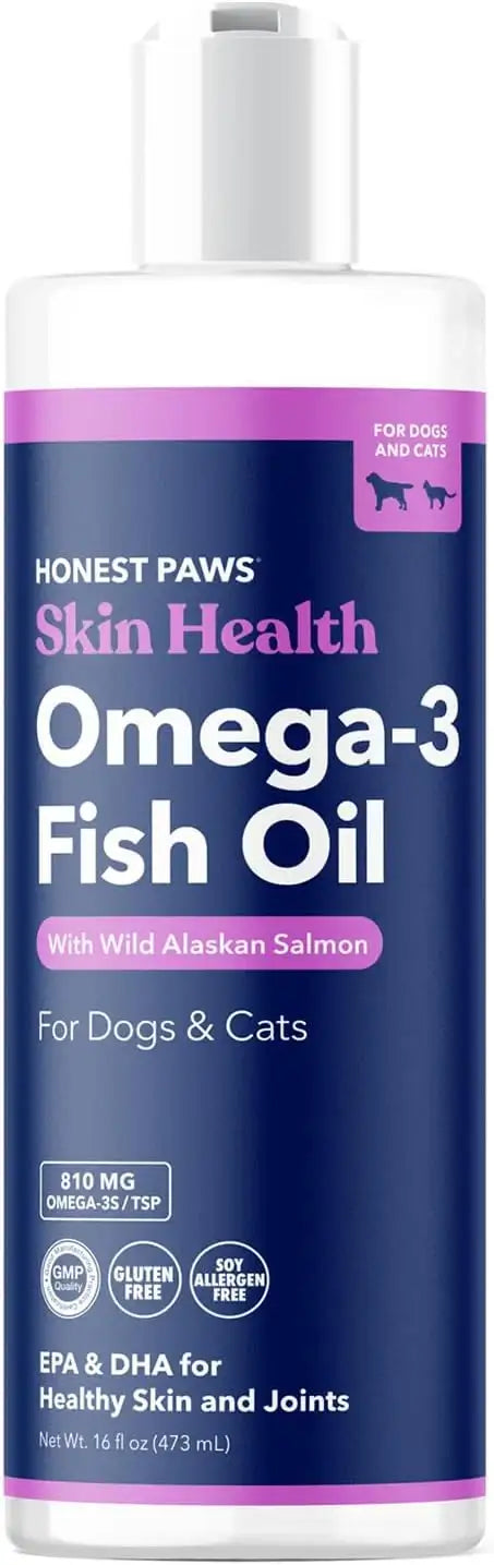 HONEST PAWS - Honest Paws Fish Oil for Dogs 16 Fl.Oz. - The Red Vitamin MX - Aceite De Pescado Para Perros - {{ shop.shopifyCountryName }}