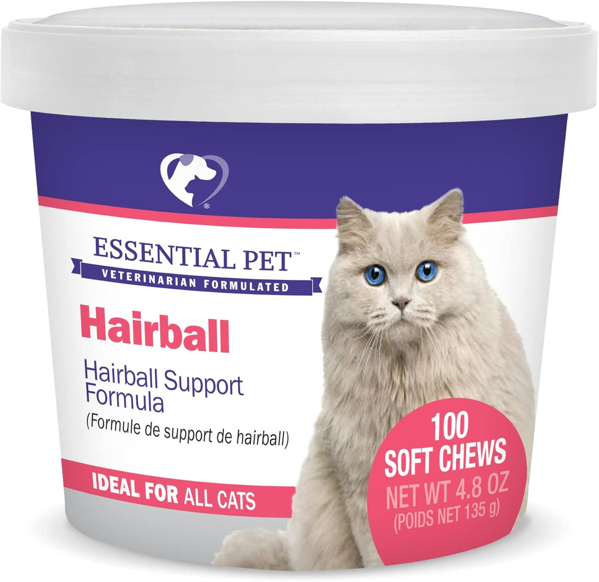 Essential Pet Hairball Support Soft Chews for Cats 100 Masticables