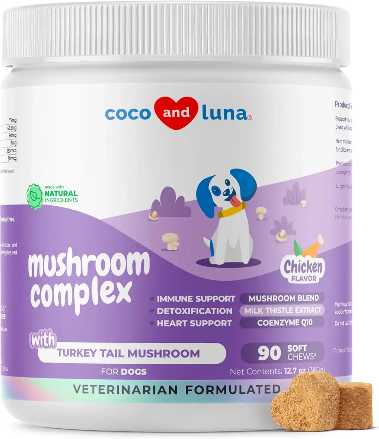 COCO AND LUNA - Coco and Luna Mushroom Complex for Dogs 90 Masticables - The Red Vitamin MX - Suplementos Herbales Para Perros - {{ shop.shopifyCountryName }}