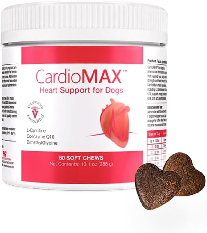 CARDIOMAX Heart Support Supplement for Dogs Vet-Formulated 60 Masticables