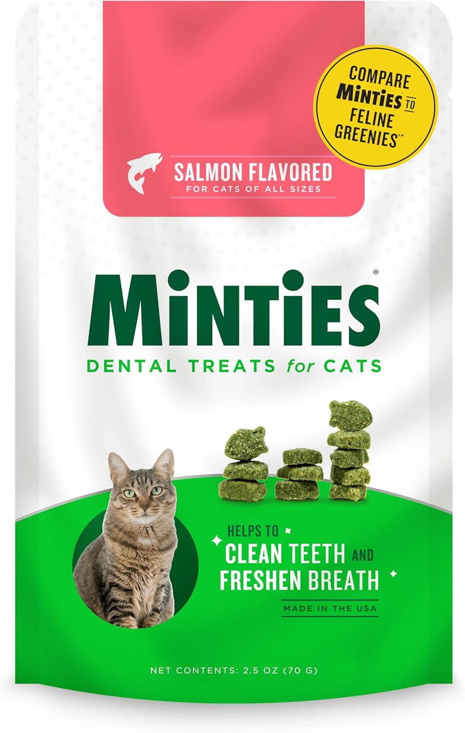 Minties Dental Treats for Cats Salmon Flavored 70Gr.