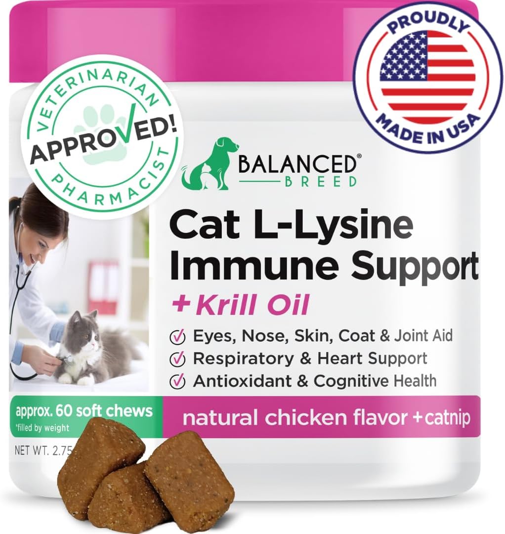 Balanced Breed L-Lysine Cats Immune Support Soft Chews 60 Masticables