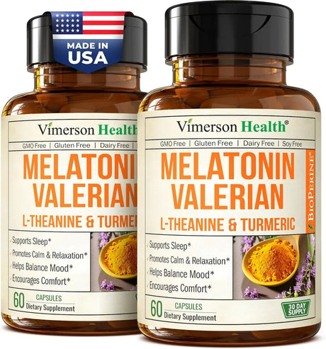 VIMERSON HEALTH - Vimerson Health Melatonin Sleep Aid with L Theanine & Valerian Root 60 Capsulas 2 Pack - The Red Vitamin MX - Suplementos Alimenticios - {{ shop.shopifyCountryName }}