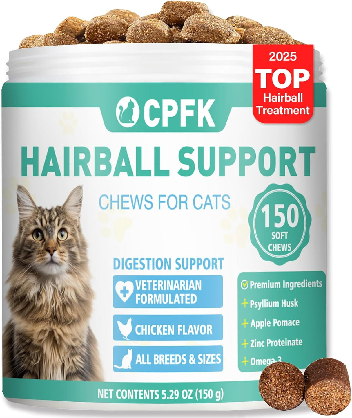 CPFK Cat Hairball Remedy Treats 150 Masticables