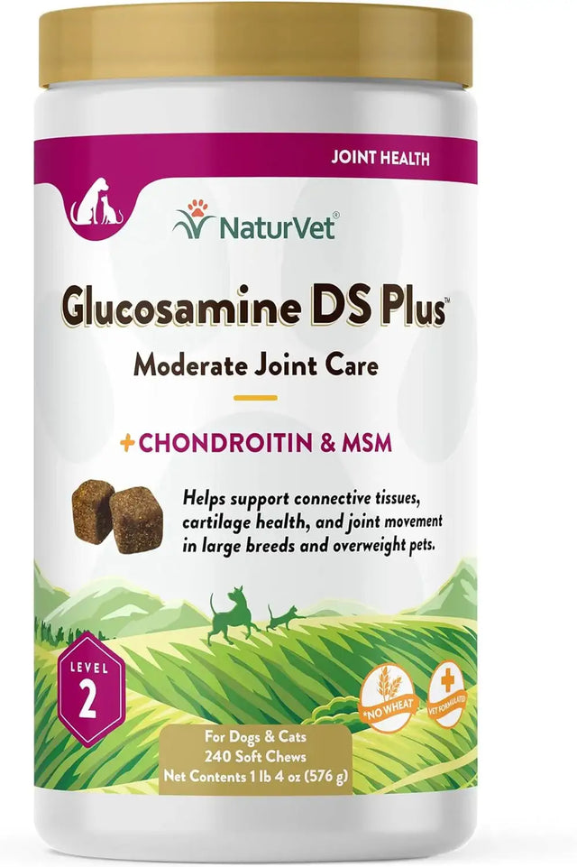 NATURVET - NaturVet Glucosamine DS Plus Level 2 Moderate Care 240 Masticables - The Red Vitamin MX - Cuidado De Cadera Y Articulaciones Para Perros - {{ shop.shopifyCountryName }}