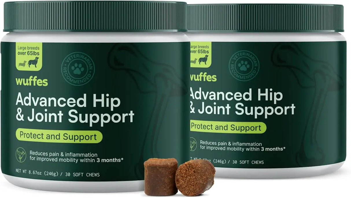 WUFFES - Wuffes Advanced Dog Hip and Joint Large Dog Breeds Pork Flavored 30 Masticables 2 Pack - The Red Vitamin MX - Cuidado De Cadera Y Articulaciones Para Perros - {{ shop.shopifyCountryName }}
