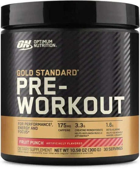 OPTIMUM NUTRITION - Optimum Nutrition Gold Standard Pre-Workout Fruit Punch 30 Servicios 300Gr. - The Red Vitamin MX - Suplementos Alimenticios - {{ shop.shopifyCountryName }}