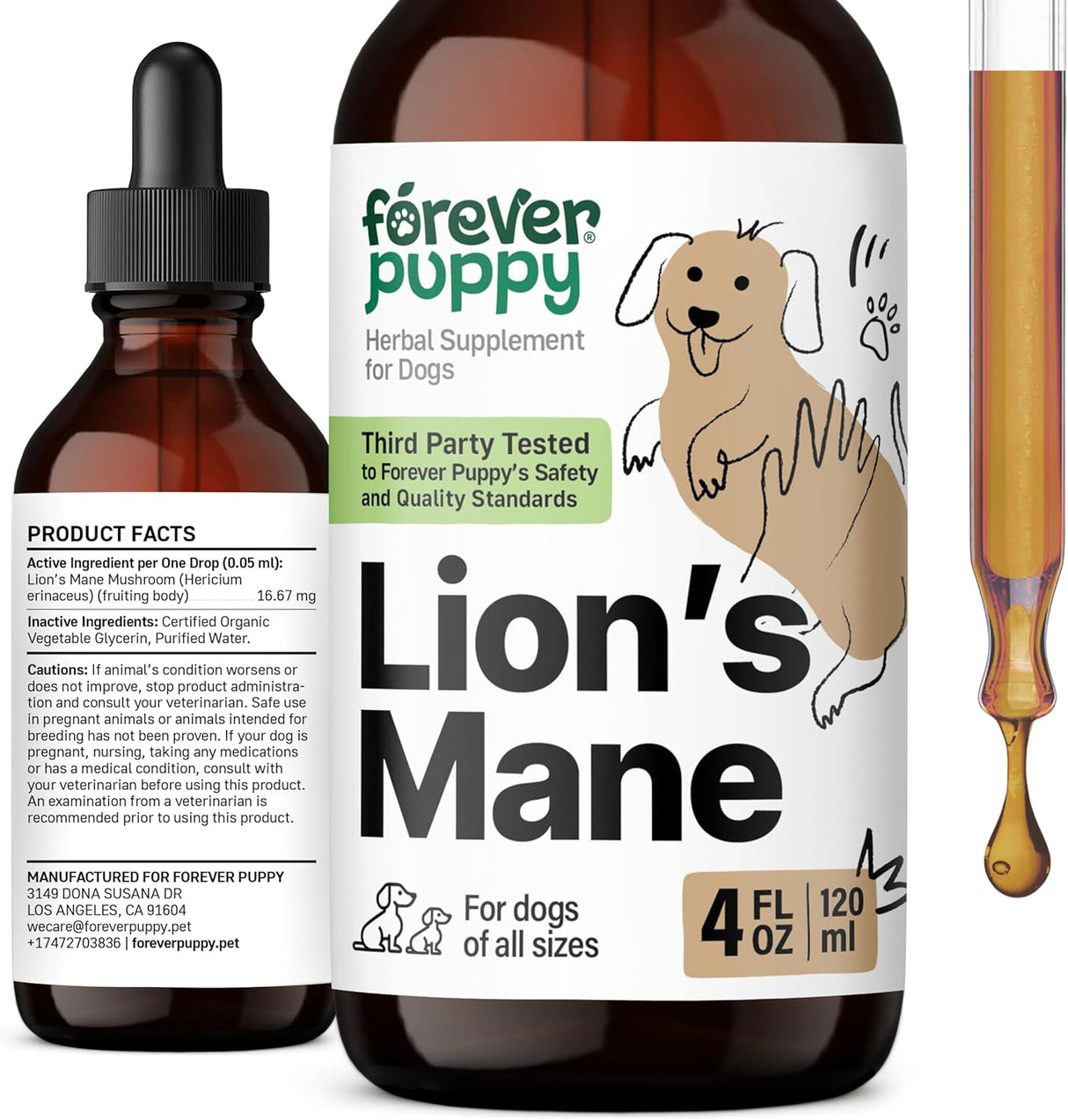 FOREVER PUPPY - Forever Puppy Lion's Mane Mushroom Supplement for Dogs 4 Fl.Oz. - The Red Vitamin MX - Suplementos Herbales Para Perros - {{ shop.shopifyCountryName }}