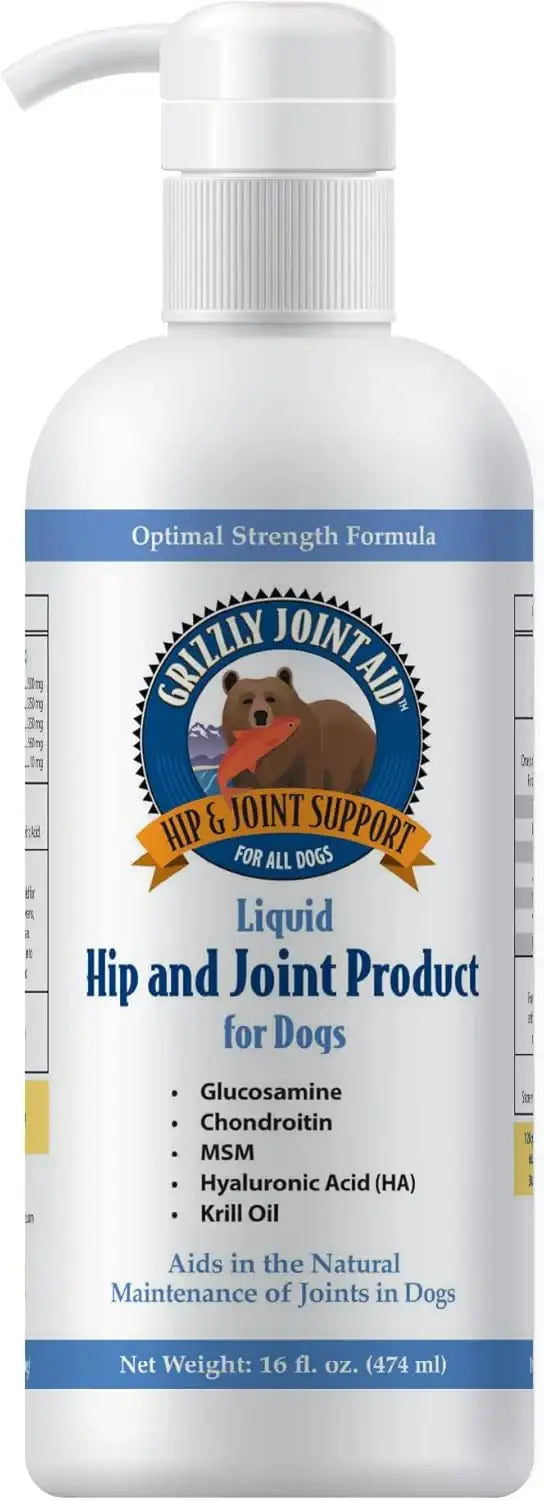 GRIZZLY PET PRODUCTS - GRIZZLY PET PRODUCTS Joint Aid for Dogs Liquid Hip and Joint Support 16 Fl.Oz. - The Red Vitamin MX - Cuidado De Cadera Y Articulaciones Para Perros - {{ shop.shopifyCountryName }}