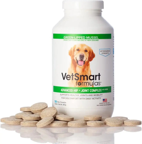 VETSMART - VetSmart Formulas Advanced Hip & Joint Tablets 120 Tabletas Masticables - The Red Vitamin MX - Cuidado De Cadera Y Articulaciones Para Perros - {{ shop.shopifyCountryName }}
