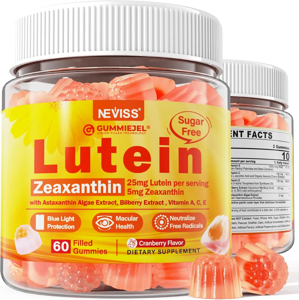 NEVISS - NEVISS Sugar-Free Lutein Zeaxanthin Gummies 60 Gomitas - The Red Vitamin MX - Suplementos Alimenticios - {{ shop.shopifyCountryName }}