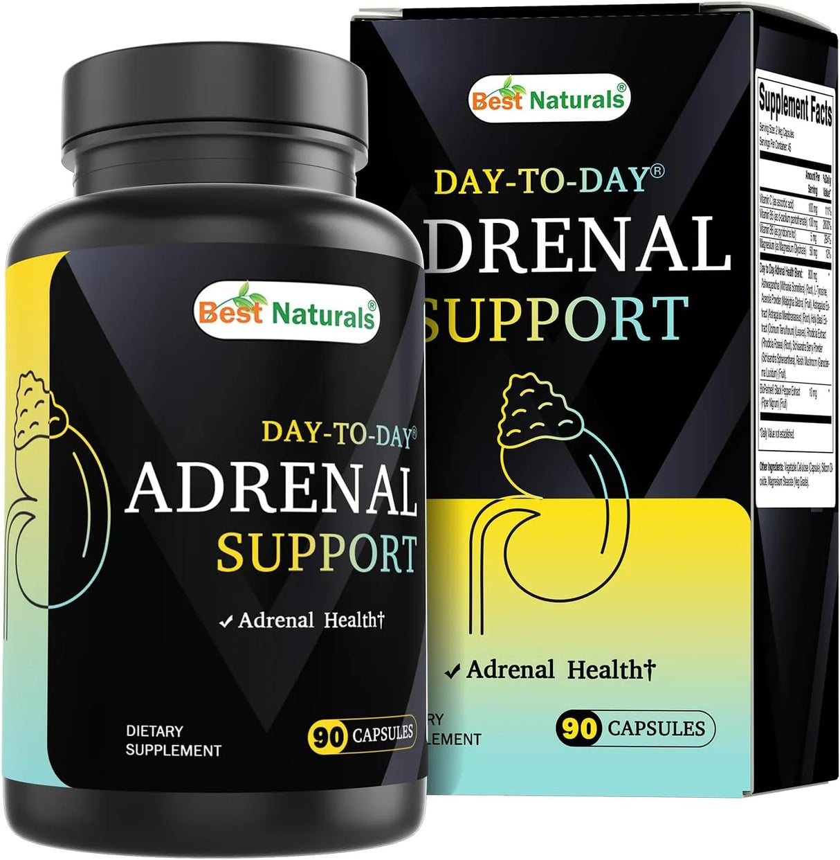 BEST NATURALS - Best Naturals Day-to-Day Adrenal Support 90 Capsulas - The Red Vitamin MX - Suplementos Alimenticios - {{ shop.shopifyCountryName }}