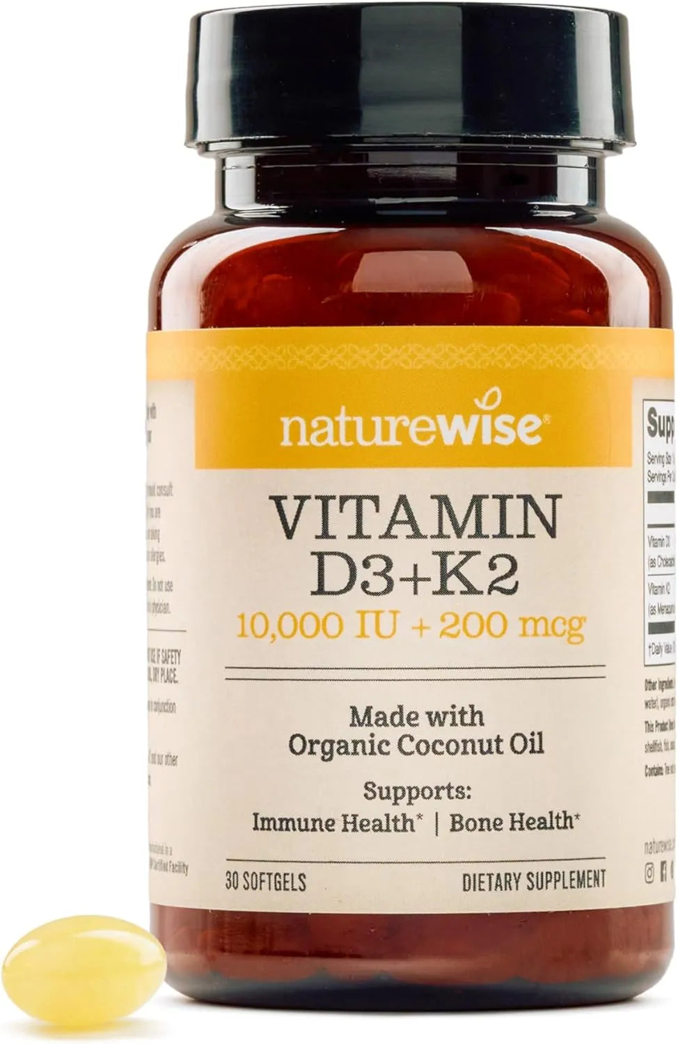 NATUREWISE - NatureWise Vitamin D3 10,000 IU Plus K2 30 Capsulas Blandas - The Red Vitamin MX - Suplementos Alimenticios - {{ shop.shopifyCountryName }}